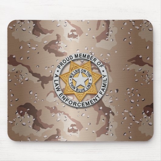 Thin Blue Line Abzeichen Mousepad (Vorne)