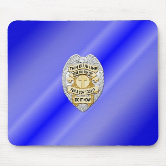 Thin Blue Line Abzeichen Mousepad (Vorne)