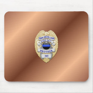 Thin Blue Line Abzeichen Mousepad