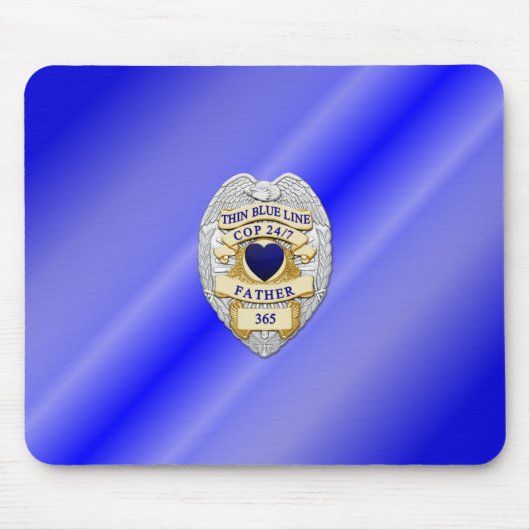 Thin Blue Line Abzeichen Mousepad (Vorne)