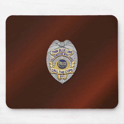 Thin Blue Line Abzeichen Mousepad (Vorne)