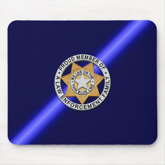 Thin Blue Line Abzeichen Mousepad (Vorne)