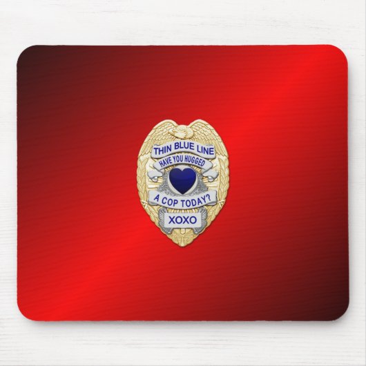 Thin Blue Line Abzeichen Mousepad (Vorne)