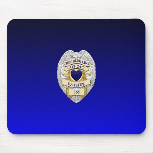 Thin Blue Line Abzeichen Mousepad (Vorne)
