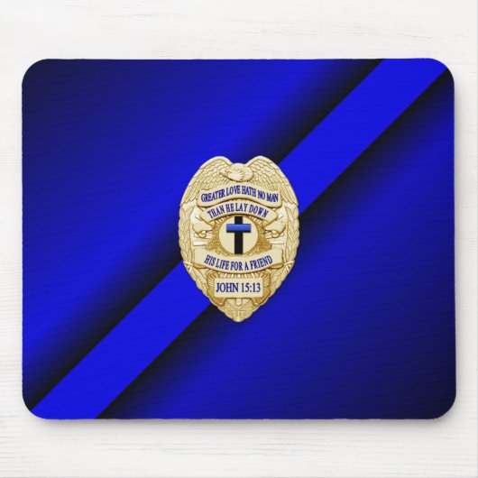 Thin Blue Line Abzeichen Mousepad (Vorne)