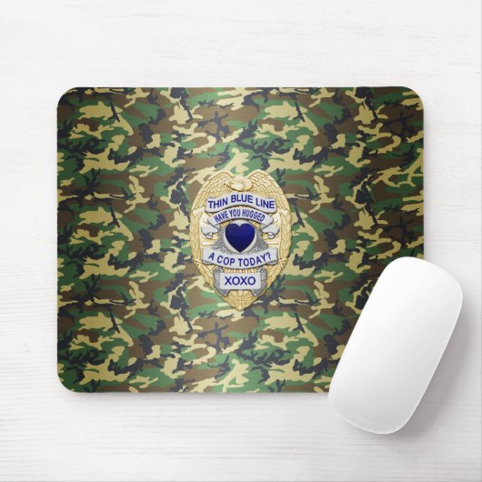 Thin Blue Line Abzeichen Mousepad (Mit Mouse)