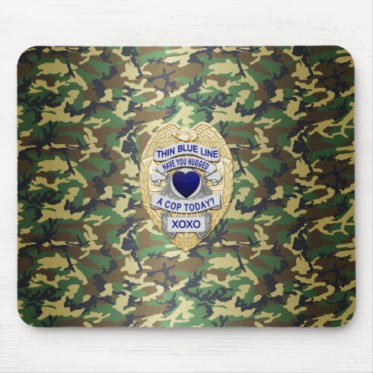 Thin Blue Line Abzeichen Mousepad (Vorne)