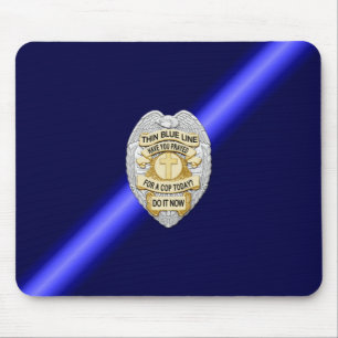 Thin Blue Line Abzeichen Mousepad