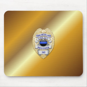 Thin Blue Line Abzeichen Mousepad