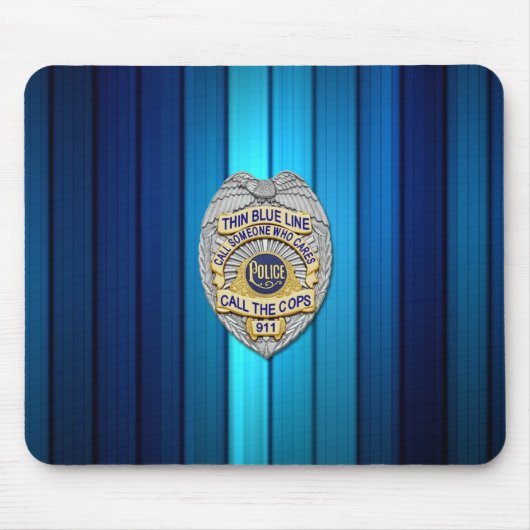 Thin Blue Line Abzeichen Mousepad (Vorne)