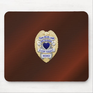 Thin Blue Line Abzeichen Mousepad