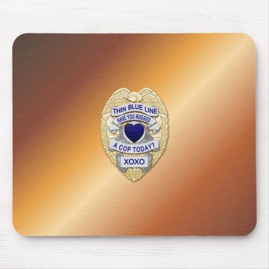 Thin Blue Line Abzeichen Mousepad (Vorne)