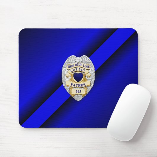 Thin Blue Line Abzeichen Mousepad (Mit Mouse)