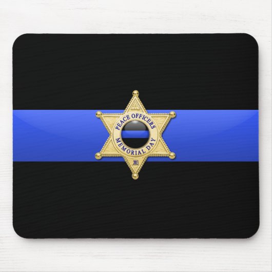 Thin Blue Line - Abzeichen Mousepad (Vorne)