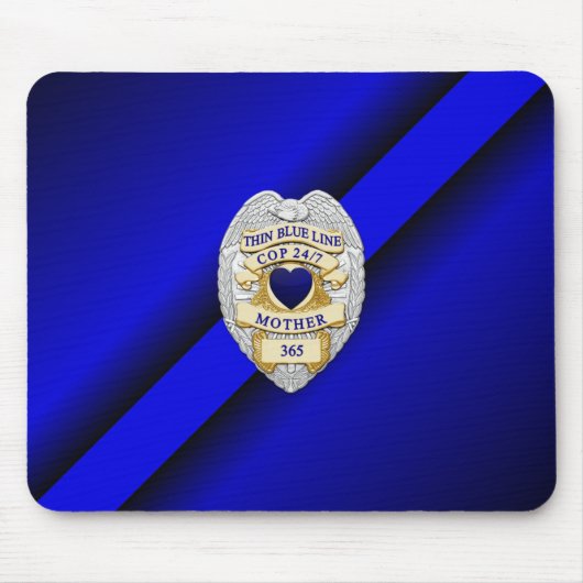 Thin Blue Line Abzeichen Mousepad (Vorne)