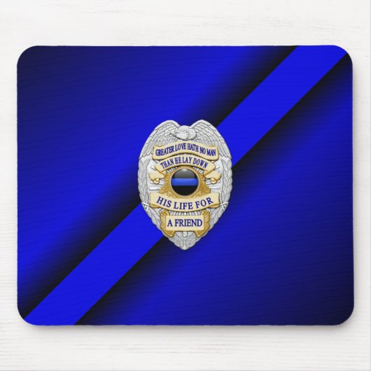 Thin Blue Line Abzeichen Mousepad (Vorne)