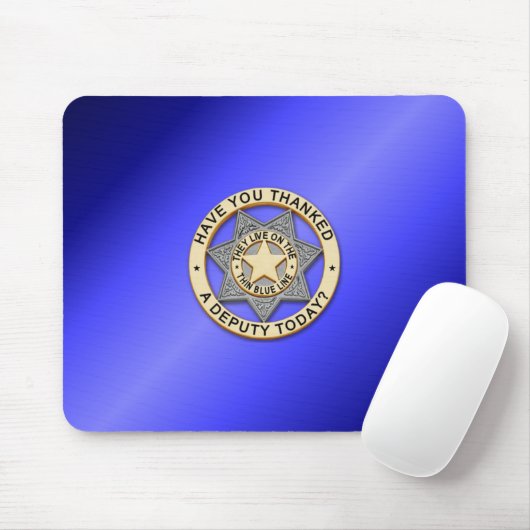 Thin Blue Line Abzeichen Mousepad (Mit Mouse)