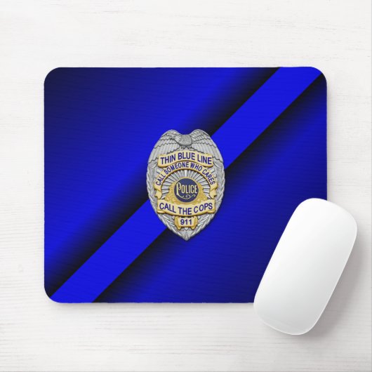 Thin Blue Line Abzeichen Mousepad (Mit Mouse)
