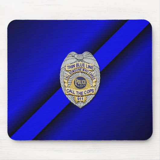 Thin Blue Line Abzeichen Mousepad (Vorne)