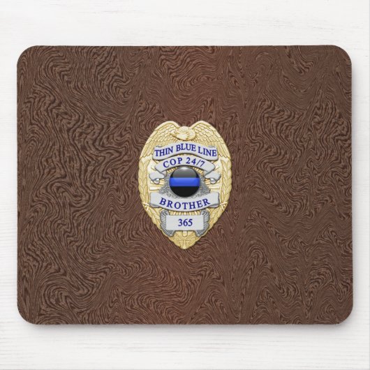 Thin Blue Line Abzeichen Mousepad (Vorne)
