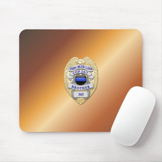 Thin Blue Line Abzeichen Mousepad (Mit Mouse)
