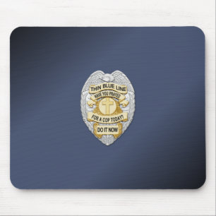 Thin Blue Line Abzeichen Mousepad