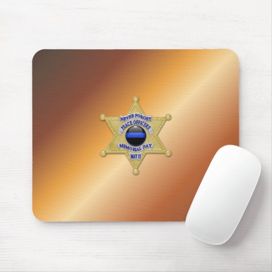 Thin Blue Line Abzeichen Mousepad (Mit Mouse)