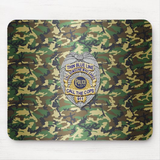 Thin Blue Line Abzeichen Mousepad (Vorne)