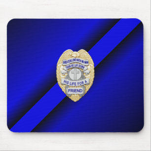 Thin Blue Line Abzeichen Mousepad