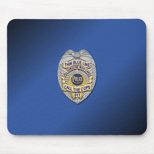 Thin Blue Line Abzeichen Mousepad (Vorne)