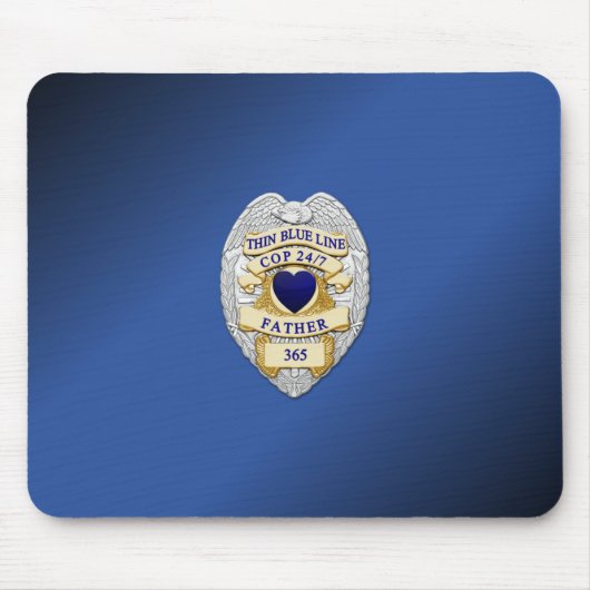 Thin Blue Line Abzeichen Mousepad (Vorne)