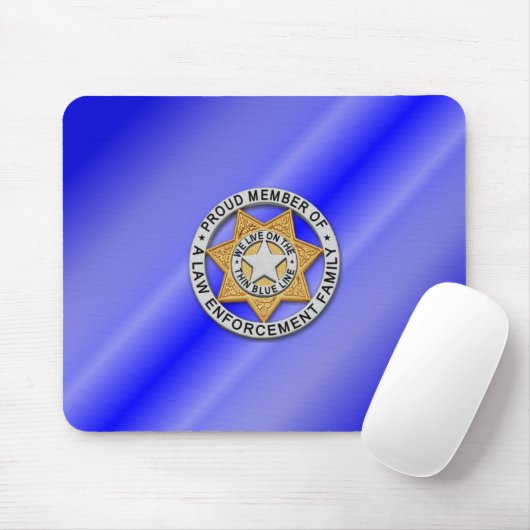 Thin Blue Line Abzeichen Mousepad (Mit Mouse)