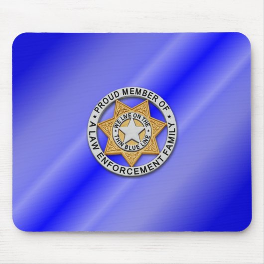 Thin Blue Line Abzeichen Mousepad (Vorne)