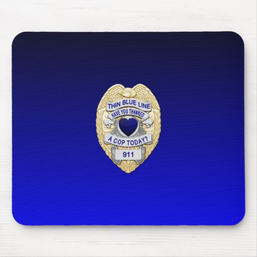 Thin Blue Line Abzeichen Mousepad (Vorne)