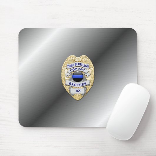 Thin Blue Line Abzeichen Mousepad (Mit Mouse)