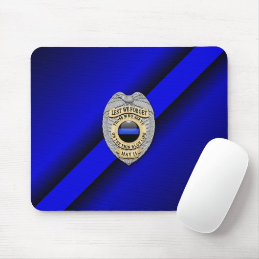 Thin Blue Line Abzeichen Mousepad (Mit Mouse)