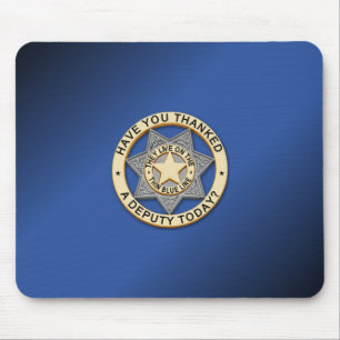 Thin Blue Line Abzeichen Mousepad