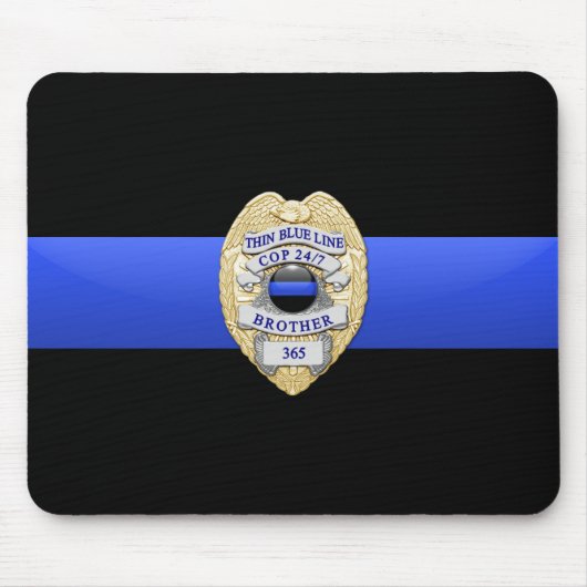 Thin Blue Line - Abzeichen Mousepad (Vorne)