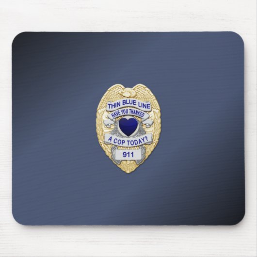 Thin Blue Line Abzeichen Mousepad (Vorne)