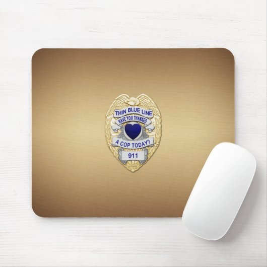 Thin Blue Line Abzeichen Mousepad (Mit Mouse)