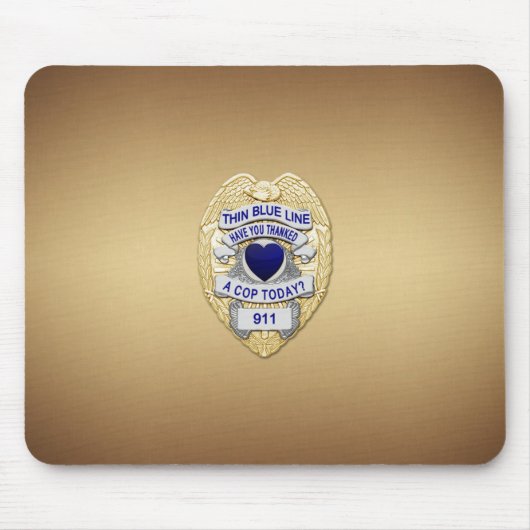 Thin Blue Line Abzeichen Mousepad (Vorne)