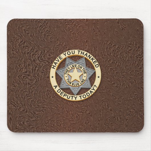Thin Blue Line Abzeichen Mousepad (Vorne)
