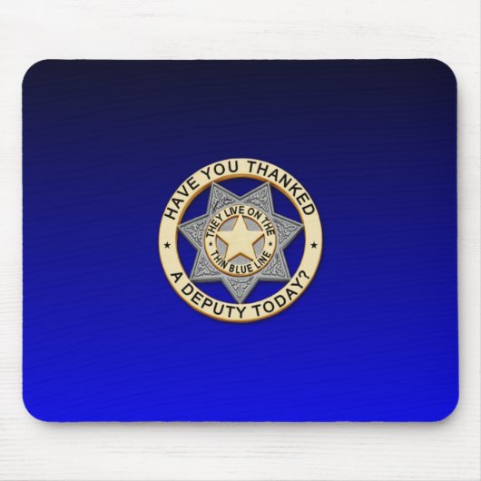 Thin Blue Line Abzeichen Mousepad (Vorne)