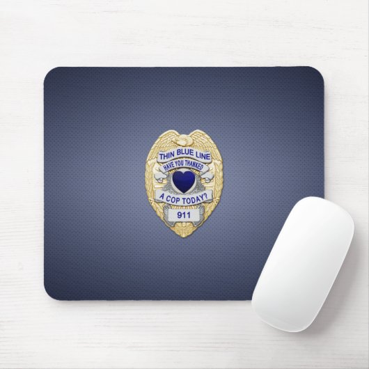 Thin Blue Line Abzeichen Mousepad (Mit Mouse)