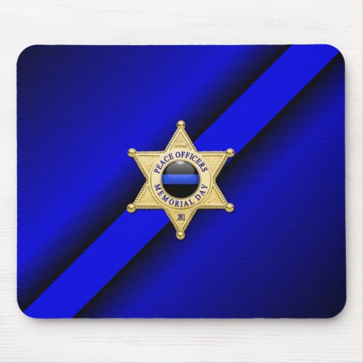 Thin Blue Line Abzeichen Mousepad (Vorne)