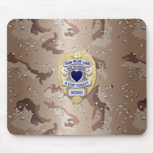 Thin Blue Line Abzeichen Mousepad