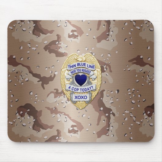 Thin Blue Line Abzeichen Mousepad (Vorne)
