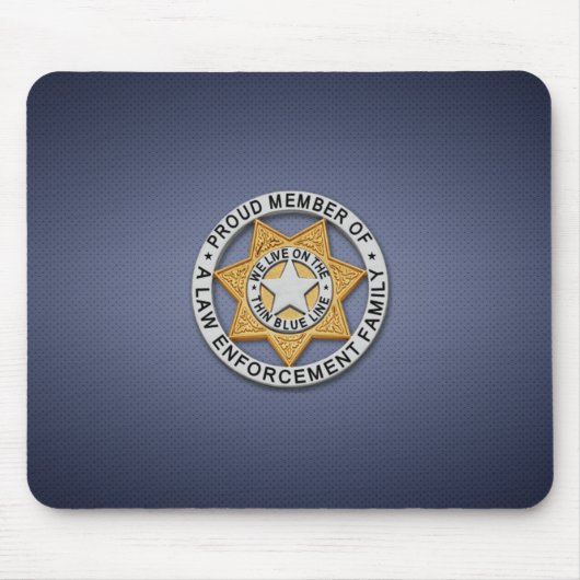 Thin Blue Line Abzeichen Mousepad (Vorne)