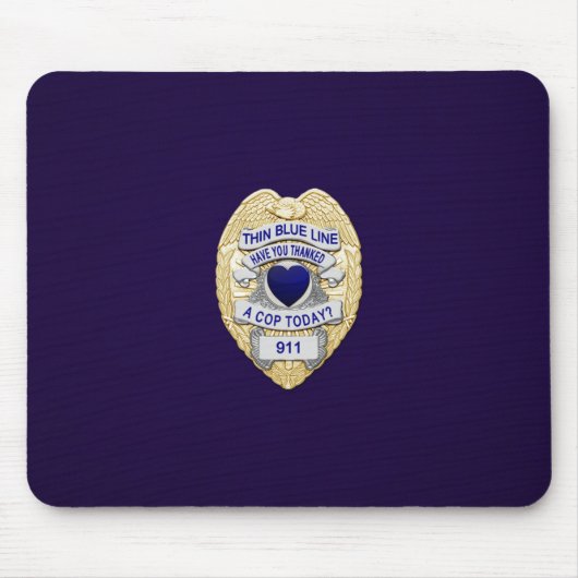Thin Blue Line Abzeichen Mousepad (Vorne)