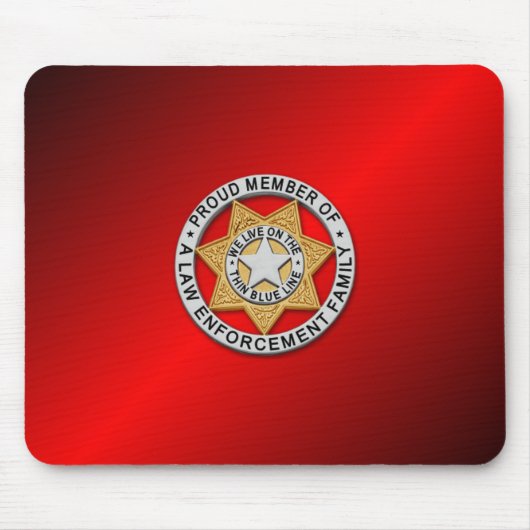 Thin Blue Line Abzeichen Mousepad (Vorne)